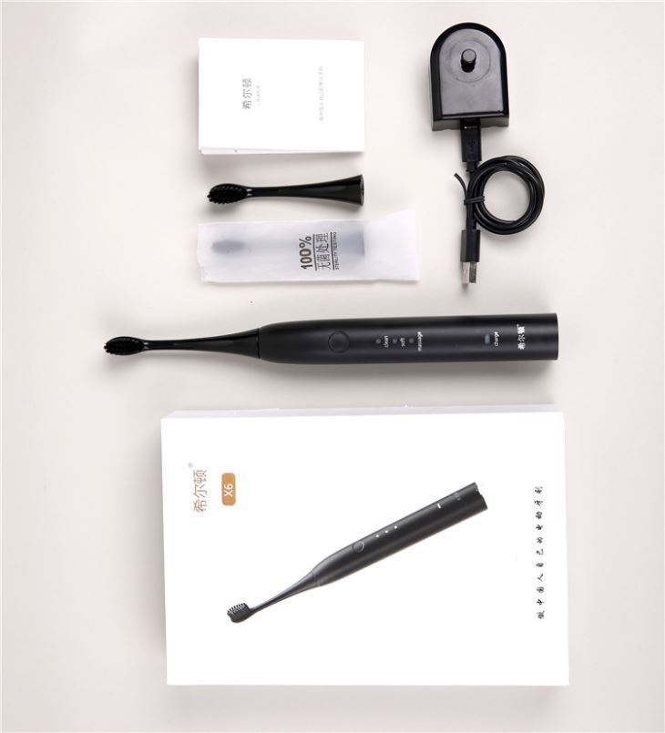 automatic black sonic electric toothbrush for men